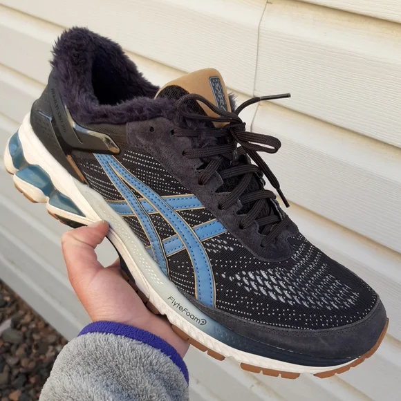 Asics | Shoes | Asics Fleece Lined Blue Athletic Sneakers  display picture 2